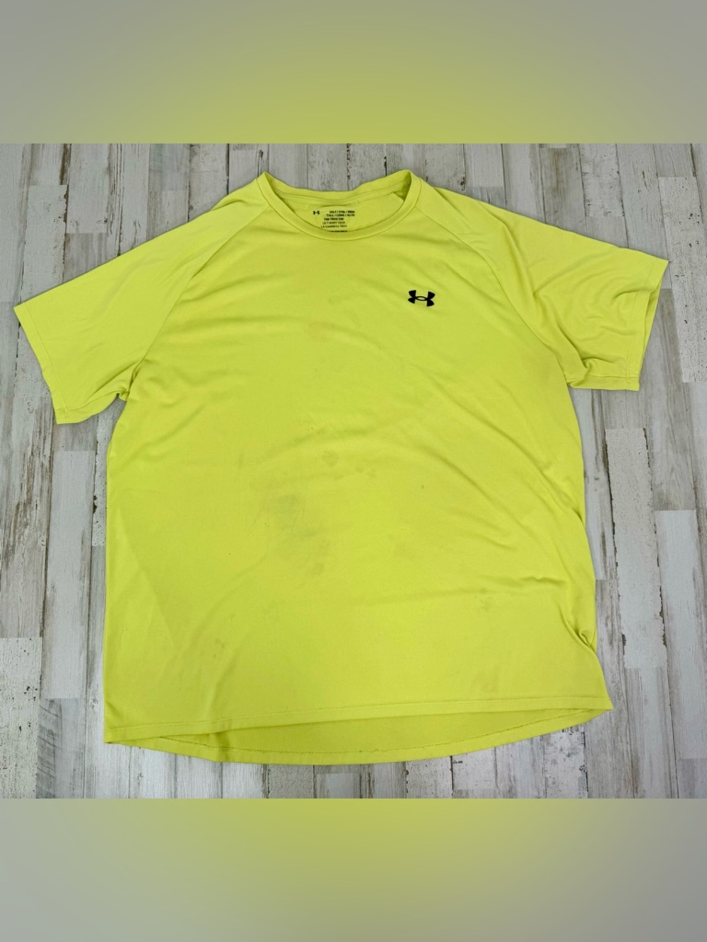 Under Armour The Tech Tee Men's 2XLT Yellow Polyester Short Sleeve T-Shirt